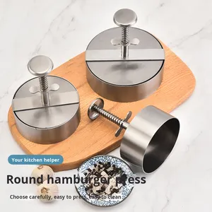 <span class=keywords><strong>Presse</strong></span> à <span class=keywords><strong>hamburger</strong></span> manuelle, moule à galettes en acier inoxydable 304 avec emballage de boulettes et fabricant de boules de riz pour le bricolage - Product Image 4