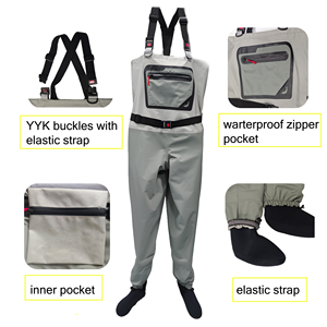 <span class=keywords><strong>Waders</strong></span> de pêche à la mouche respirants de haute qualité avec grande poche poitrine, respirants et imperméables, fermeture éclair pour les sports nautiques - Product Image 3