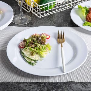 50 <span class=keywords><strong>assiettes</strong></span> à dîner élégantes, rigides et blanches, et 50 <span class=keywords><strong>assiettes</strong></span> à dessert sans BPA, ensemble d'<span class=keywords><strong>assiettes</strong></span> en plastique pour mariage, fête, restaurant - Product Image 3