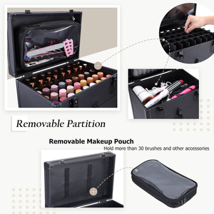 Professional Cosmetic Trolley Large Storage <b>Case</b> with Drawer <b>Makeup</b> Pouch Leather <b>Makeup</b> Rolling <b>Case</b> Manicure Storage Organizer - Product Image 2
