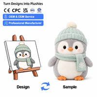 Fabricant de jouets en peluche OEM, jouets en peluche pingouin avec logo personnalisé, animaux en peluche sur mesure, design d'animaux mignons, jouets en peluche