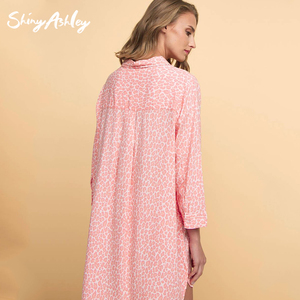 Pigiama estivo <span class=keywords><strong>da</strong></span> donna in maglia di poliestere in cotone a manica lunga <span class=keywords><strong>camicia</strong></span> <span class=keywords><strong>da</strong></span> <span class=keywords><strong>notte</strong></span> premaman - Product Image 3