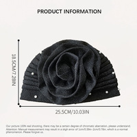 Pañuelo para la Cabeza con Diseño Floral Grande de Poliéster Brillante, Estilo Europeo Americano, con Perlas, Diseño Indio, para Fiestas, Todas las Temporadas