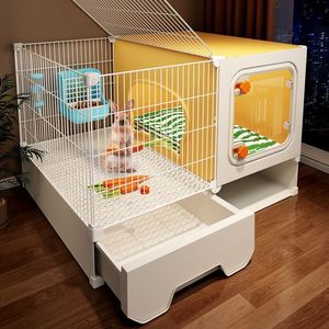 <span class=keywords><strong>Maison</strong></span> pour animaux de compagnie moderne toutes saisons pour chiens et chats avec lits superposés en forme de villa à deux étages, en maille de fer, design chaleureux pour une utilisation en intérieur - Product Image 1