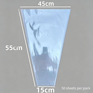 Paquete de <span class=keywords><strong>50</strong></span> Bolsas Transparentes de OPP en Forma de Trapezoide para Empaque de Flores, Envoltorio Impermeable para Tallos Individuales o Múltiples - Product Image 6