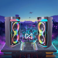 Enceinte portable de fête 60W avec double woofer de 8 pouces, TWS pour karaoké sans fil 5.3, lumières LED RGB, écran HD, en plastique