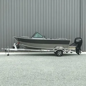 Barco de propulsión a chorro eléctrico deportivo de costilla de aluminio de 18 pies, yate de pesca a la venta, barco de aterrizaje de aluminio para deportes acuáticos