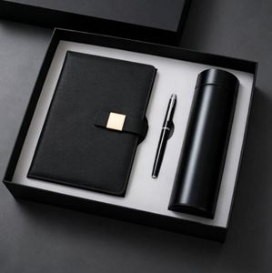 Wholesale Custom Logo Business Souvenir Insulated Water Bottle A5 Pu Leather Notebook With Pen Stationery Set Teacher's Gift - Product Image 3