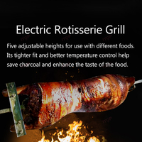 Kit de rôtissoire de luxe haut de gamme pour porc avec finition galvanisée en acier inoxydable