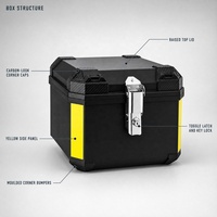 Boîte de transport pour moto en PP renforcé durable, 36L, boîte rigide universelle pour moto électrique, coffre de rangement pour voyages longue distance