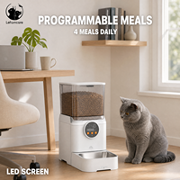 Habitudes alimentaires plus saines Distributeur de nourriture pour animaux de compagnie avec minuterie 4L Repas contrôlés par portions Sans BPA Bol en acier inoxydable 304