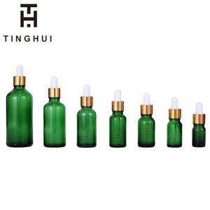 Botella de Vidrio con Gotero para Cosméticos OEM de Diferentes Tamaños, Verde, 1 oz, 2 oz, 3 oz, 4 oz - Product Image 3