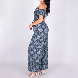 Combinaison pour femme sans bretelles, cintrée à la taille, à imprimé hawaïen, conçue sur mesure, en rayonne de haute qualité - Product Image 2