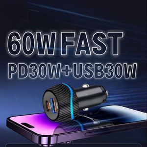 ที่ชาร์จโทรศัพท์ในรถยนต์แบบพกพาคุณภาพสูง ช่องเสียบ USB คู่ รองรับ PD 30W QC30W ชาร์จเร็ว 60w สำหรับชาร์จโทรศัพท์ - Product Image 2
