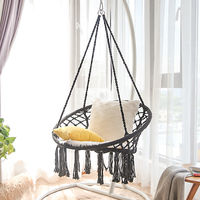 Fauteuil suspendu INS de style nordique, durable, en corde de nylon, avec pompons, pour balcon et intérieur, toutes saisons, fabriqué en Chine