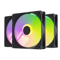 Ventilateur RGB adressable AntarcChill, boîtier noir mat, diffuseur laiteux, lame à dégradé fluide, ventilateur de radiateur silencieux