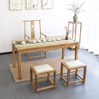 Ensemble de meubles de salon en bois massif de style chinois Kung Fu, table à thé antique, table à manger et chaises pour appartement