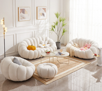 Fauteuil-canapé individuel blanc en peau d'agneau, design mignon et confortable, style Tatami, pour chambre et balcon