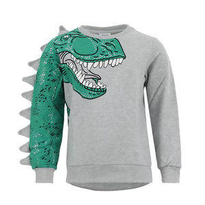 <span class=keywords><strong>Sudadera</strong></span> Casual Personalizada de Buena Calidad para Niños, con Estampado 3D de Dinosaurio, Cuello Redondo <span class=keywords><strong>Gris</strong></span> - Product Image 1