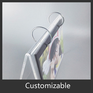 Présentoir de table en acrylique PP de type <span class=keywords><strong>V</strong></span> pour calendriers A6, A7, A8, albums photo, menus et prix, avec cadre photo PP à rabat tendance - Product Image 5