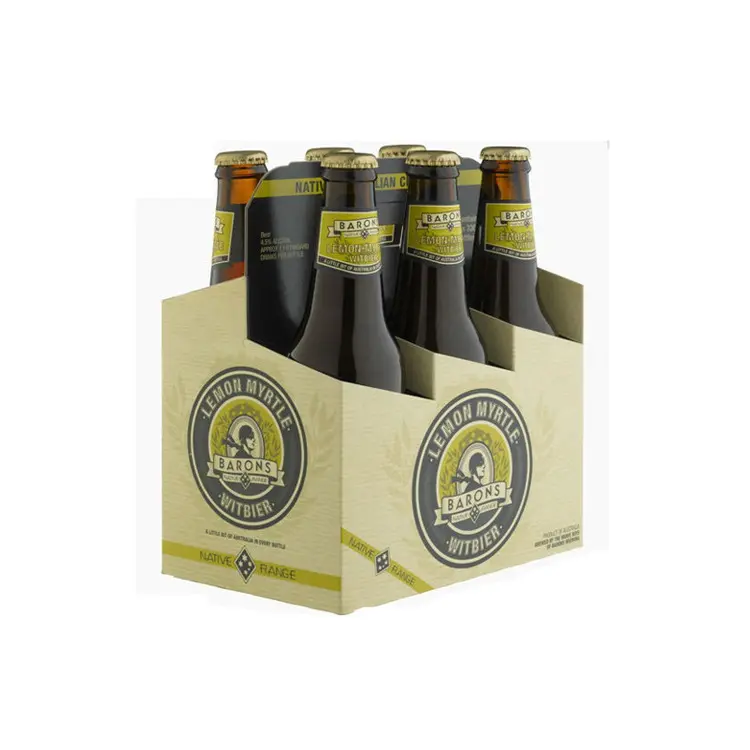 Custom Gedrukt Draagbare Bier Fles Glazen Wijn Doos Golfkarton Papier Wijn Verpakking Bulk Goedkope Zes Pack Bier Doos