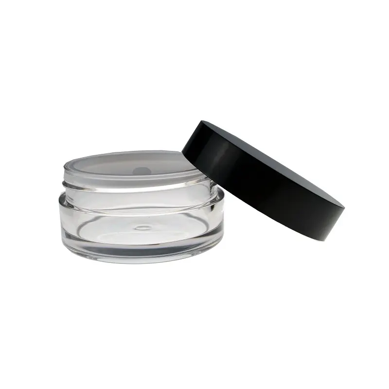 Stock Empty PET Plastic 100ml 120ml 150ml 200ml 250ml 300ml 500ml 8oz Black Cosmetic Jar For Cream Cosmetic Packaging Containers