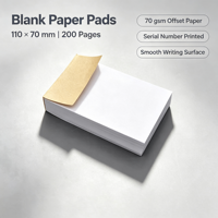 Bloc-notes non adhésif en stock, petit carnet, papier à notes vierge détachable, carnet portable à pages blanches avec numérotation
