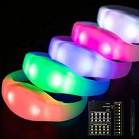 Pulsera de Silicona Personalizada con Logotipo para Festivales, Ecológica, No Tóxica, Libre de PAHS/AZO, con Control Remoto LED, Colores Personalizados