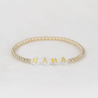 Bracelets personnalisés en acier inoxydable avec perles, bracelet avec initiale personnalisée, bijoux hypoallergéniques, résistants au ternissement