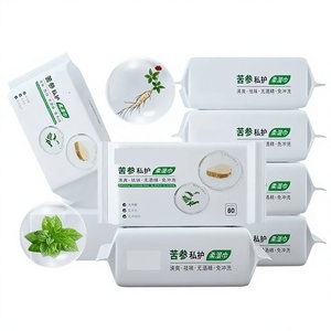Toallitas de higiene femenina Sophora Flavescens, 80 unidades, antibacterianas para el cuidado íntimo - Product Image 1