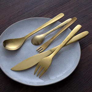 Venta al por mayor cubiertos de Metal cocina 24pcs té café negro postre cubiertos de oro de lujo de gama alta real cola puntiaguda acero inoxidable - Product Image 4