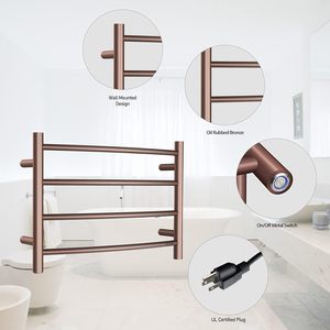 Chauffe-serviettes ORB pour salle de <span class=keywords><strong>bain</strong></span> chauffe-serviettes de <span class=keywords><strong>bain</strong></span> <span class=keywords><strong>mural</strong></span> porte-serviettes chauffant électrique enfichable en acier inoxydable incurvé rond - Product Image 3
