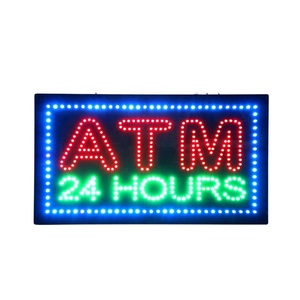 Panneau Flash LED Intérieur 60x30cm en acrylique ouvert et fermé 24 heures ATM pour banque - Product Image 1