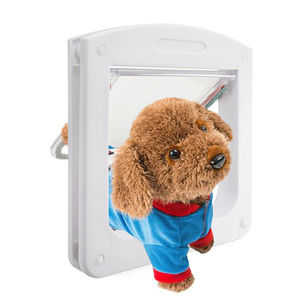 4 Forma de bloqueo con llave magnética para gato pequeño perro tapa de plástico Puerta de gato - Product Image 1