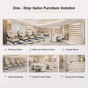 Muebles de Salón de Uñas de Lujo al por Mayor, Juego de Mesa de Manicura y Silla de Pedicura con Masaje Corporal Completo y Spa para Pies de Hidromasaje sin Tuberías - Product Image 6