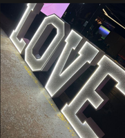 Grandes lettres en PVC, lettres géantes lumineuses à LED pour fête d'anniversaire, mariage, boutique de détail, décoration d'événements