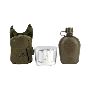 Outdoor Sports & Entertainment 1 Quart Aluminum Cup <b>Kettle</b> US-made Canteen with Pouch Case for Hiking & <b>Camping</b> Use - Product Image 1