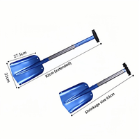 Pelle à neige télescopique légère en alliage d'aluminium pour la montagne, avec poignée ABS anti-dérapante, rangement compact, pour le camping