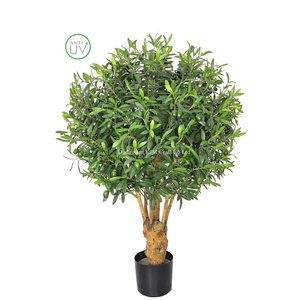 Plante verte artificielle résistante aux UV avec pot pour la décoration de jardin extérieur - Product Image 1