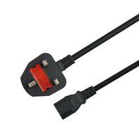 SIPU, venta al por mayor, enchufe del Reino Unido, Cable de alimentación de CA, cables de alimentación C13 con conector C7, Nema, extremo hembra, tipo PC, Material para ordenador