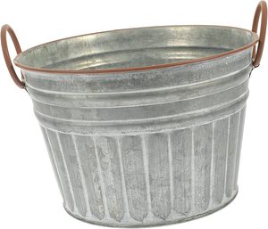 Vintage Iron Flower Pot Outdoor Decor Galvanized <b>Tin</b> <b>Bucket</b> Vase Dry Flowers Container Garden Planter - Product Image 1