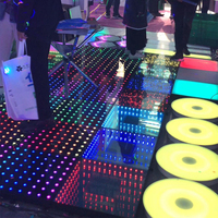 Panneaux de sol en verre trempé à effet 3d télécommandés Sensitive Infinity Mirror Led Dance Floor Tile