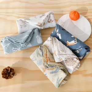 Cobertor de musselina de algodão de bambu com estampa personalizada para recém-nascidos, cobertor infantil para bebês