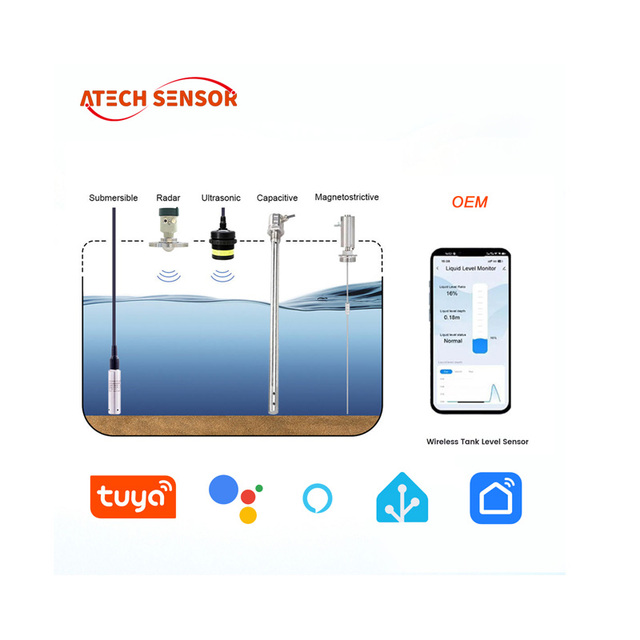 Atech Smart Underground Water Detector Tuya App-Controlled Wireless Water Level Meter Mobile App Level Measuring Instrument