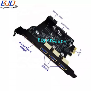 卸売5 USB 3.2 3 * タイプ-A + 2 * タイプ-C + 19PINコネクタにPCI-E 1X拡張ライザーカード5Gbps SATA 15ピン電源 - Product Image 1