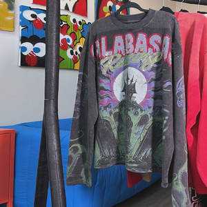 Huili Thick Cotton Overs ized Boxy Cropped T-<span class=keywords><strong>Shirts</strong></span> Individuell bedruckte Männer Acid Washed Distressed Vintage Graphic Langarm T-Shirt - Product Image 1