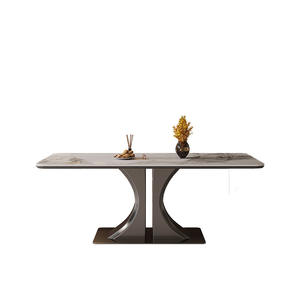 <span class=keywords><strong>Mesa</strong></span> de Comedor Rectangular de Estilo Italiano Moderno, de Lujo Ligero, <span class=keywords><strong>con</strong></span> Superficie de Piedra Artificial y Estructura Metálica, para Apartamentos Pequeños, Novedad 2025 - Product Image 5