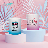 Mug à café en verre à sublimation PYD Life RTS 11 oz, logo personnalisé en gros, couleur dégradée