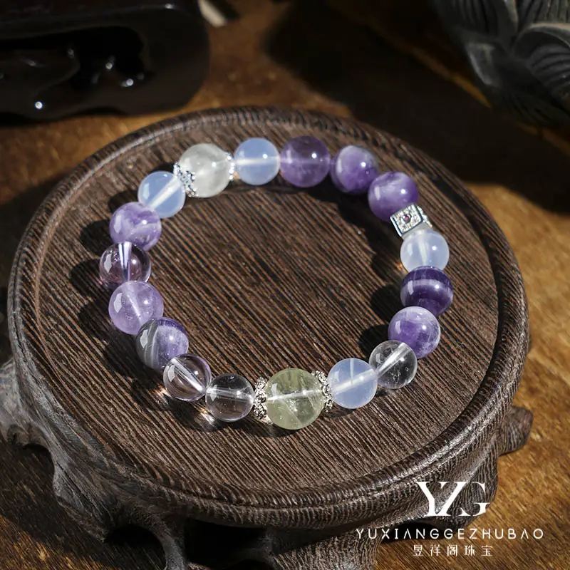 YXG High Quality Natural Gemstone Bracelet Hot Sale round Fashion Healing Bracelet for Wedding Party   Gift