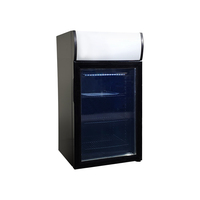 Congélateur vertical commercial miniature Meisda SD50B pour aliments congelés et glaces, avec porte vitrée à refroidissement direct, pour usage domestique et hôtelier